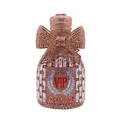 Clutch a bottiglia in cristallo rosa con fiocco e scritta VIP in strass da sera - Rosa