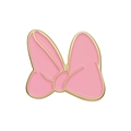 Chic pink bow-shaped enamel brooch with golden metal edges on a white background - Pink (XZ9961)