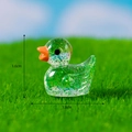 Miniature green glitter resin duck figurine with 1.6cm x 1.8cm size measurements - No. 5 Green