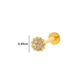 Gold flower labret stud with crystal clusters and flat back post 0.49cm variant - Flower Design (1#) / Gold