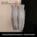 Wasserdichte Ärmelschoner mit grün-violetten Streifen und elastischen Bündchen für die Küche - Ärmelschoner (Verlängert & Erweitert) / Grün-Lila Gestreift
