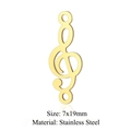 Goldener Edelstahl Violinschlüssel Anhänger, Größe 7x19mm für Schmuckherstellung - Musiknote (5 Stk./Pack) / Gold