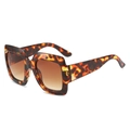Occhiali da sole quadrati oversize alla moda con montatura tartarugata e lenti sfumate - Regular / Montatura Leopardata Lenti Marroni Sfumate