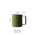 Matte dark green 300ml stainless steel insulated coffee mug with square handle - 300ml / Small Dark Green