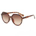 Retro oversized tortoiseshell sunglasses with gradient brown lenses and stylish frames - Tortoiseshell Frame Gradient Tea Lens