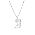 Silver hollow daisy flower pendant necklace in stainless steel with size measurements - November