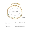 Bracciale a doppio strato in acciaio dorato con tre zirconi blu chiaro - Bracciale a Doppio Strato con Zircone Blu SB22101519