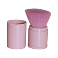 Tragbarer ausziehbarer Pinsel in Rosa mit Deckel für Puder und Rouge im Kompaktformat - Rosa - Flach Schräger Kopf