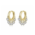 Elegante Ohrringe aus vergoldetem S925 Sterling Silber mit glänzenden Zirkonia Steinen - Gold