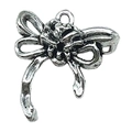 Silver bow alloy pendant charm for DIY necklaces and bracelets in minimalist metal style - 1pc Rose Bow 20x18mm