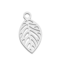 Minimalist silver lotus leaf charm with intricate openwork veins for DIY jewelry - Steel Hollow Leaf 1