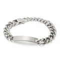 Bracciale da uomo in acciaio al titanio con catena groumette e piastrina ID spazzolata - Argento Acciaio (KB146294-KLHQ)