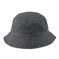Sombrero de pescador de algodón lavado gris oscuro con ala corta y diseño plegable - M / Gris