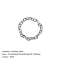 Minimalistischer 3mm Silber-Gliederkette Ring aus poliertem Edelstahl für Damen - Umfang 49MM-US5 / Silber
