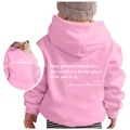 Kids bright pink fleece hoodie with white you are enough slogan and hooded design - 100cm / Pink