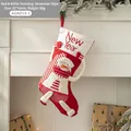 Christmas snowman stocking with red knit pattern and New Year embroidery hanging decor - Red & White Snowman Style (AGWZ19-1)