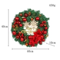 40cm Christmas wreath with red ornaments, pine cones, and Merry Christmas sign - Red Gold Snowflake Pinecone Wreath