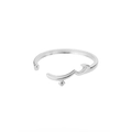 Silver Arabic calligraphy open ring with sparkling zircon inlay for women - Ring - Silver