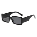 Retro rectangle sunglasses with thick black frames and dark grey lenses for men and women - Dark Grey