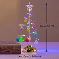 Golden spiral iron Christmas tree night light with colorful crystal pendants and LED star - Medium / Gold Multicolor Zircon