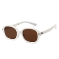 Foldable white frame sunglasses with dark tea lenses for UV protection in summer - 5th Gen - White Frame Tea Lens