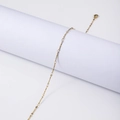 Golden irregular ring chain bracelet made of stainless steel with a secure lobster clasp - 45+5cm / 2mm Textured Stick Chain / Gold
