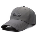 Dark grey quick-dry baseball cap featuring 3D GRAND embroidery for outdoor sports - Dark Gray