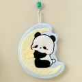 Cartoon panda hanging hand towel made of soft absorbent coral fleece for kitchen and bathroom - Moon Panda