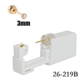 Sterile disposable ear piercer with a 3mm gold finish faux pearl stud in a white kit - 3mm Pearl / Gold