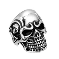 Anello teschio gotico da uomo in acciaio inossidabile con design hip-hop vintage - US 9 / Color Acciaio