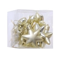 Set of 12 matte champagne gold hexagonal star Christmas tree ornaments in transparent box - Champagne Gold