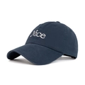 Navy blue baseball cap with white Nice embroidery and curved brim for casual wear - Navy Blue