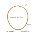 Detalle del collar de cadena trenzada bañada en oro de 18K con medidas y peso - Collar de Cadena Trenzada (HC-N40065)