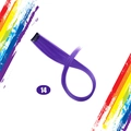 Long straight purple hair extension piece with clip-on design and vibrant synthetic fiber - Purple (14)