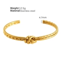 Bracciale a polsino con nodo in oro lucido in acciaio inossidabile con elegante design a treccia - Oro Intrecciato