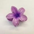 Purple plumeria flower hair claw clip with gradient petals for women's hair styling - 8cm / Purple