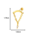 Gold cartilage stud featuring a V-shaped chain and marquise-cut white cubic zirconia - Chain Marquise Zircon Style (11#) / Gold