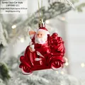 Christmas Santa Claus in red car ornament for tree decoration, model APYX42-13, 7x7x2cm - Santa Claus in Car