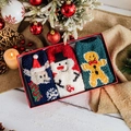 3-pair Christmas coral fleece socks gift set with elk, snowman, and gingerbread man patterns - One Size / Reindeer, Snowman And Gingerbread Man Styles (8010 Navy Deer)