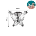 Silver butterfly labret stud earring with clear zircon inlay and 6mm width measurement - Butterfly Shaped Style (#6)