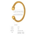 Bracciale rigido aperto a corda in acciaio al titanio dorato con terminali a sfera - Z015-Cavo Intrecciato / Bracciale Colore Oro