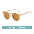 Occhiali da sole retrò beige opaco per bambini con lenti marroni per i più piccoli - Beige