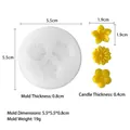 Three-cavity white silicone sunflower mold with dimensions for DIY handmade crafts - Mini Sun Flower F700-1