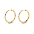 Polished gold stainless steel hoop earrings in a minimalist circular design for women - 2.0*16mm / Gold