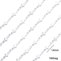 Silver stainless steel cross chain link for DIY jewelry making 14mm width 1M bag - #09 Large Cross Link / 1 Meter/Pack