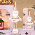 Champagne gold telescopic Santa Claus plush doll with sequin details and adjustable legs - Medium Champagne 68CM Telescopic Santa