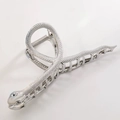Silver metal snake hair claw clip with detailed scale texture in gothic style - 32# Silver Snake with Scales 11cm