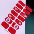 Stickers nail art de Noël avec Père Noël et bonhomme de pain d'épices SDA-022 - Style Bonhomme de Pain d'Épices Père Noël à Pois Rouges (SDA-022)