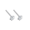 Elegant S999 sterling silver five-pointed star stud earrings with cubic zirconia stones - 4mm Star Zircon Studs