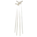 Creamy white satin ribbon bow hair clip with long flowing tassels for sweet hairstyles - Z241 Long Streamer Style / Cream